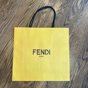 Fendi yellow shopping bag